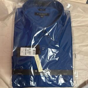 NWT Marquise Royal Blue Dress Shirt Classic Style Size 16/16-1/2-34-35